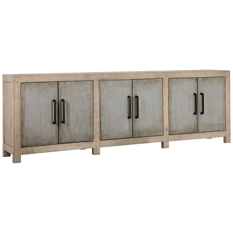 Dovetail Furniture Merwin 109Inch Reclaimed Pine 2 Tone 6Door